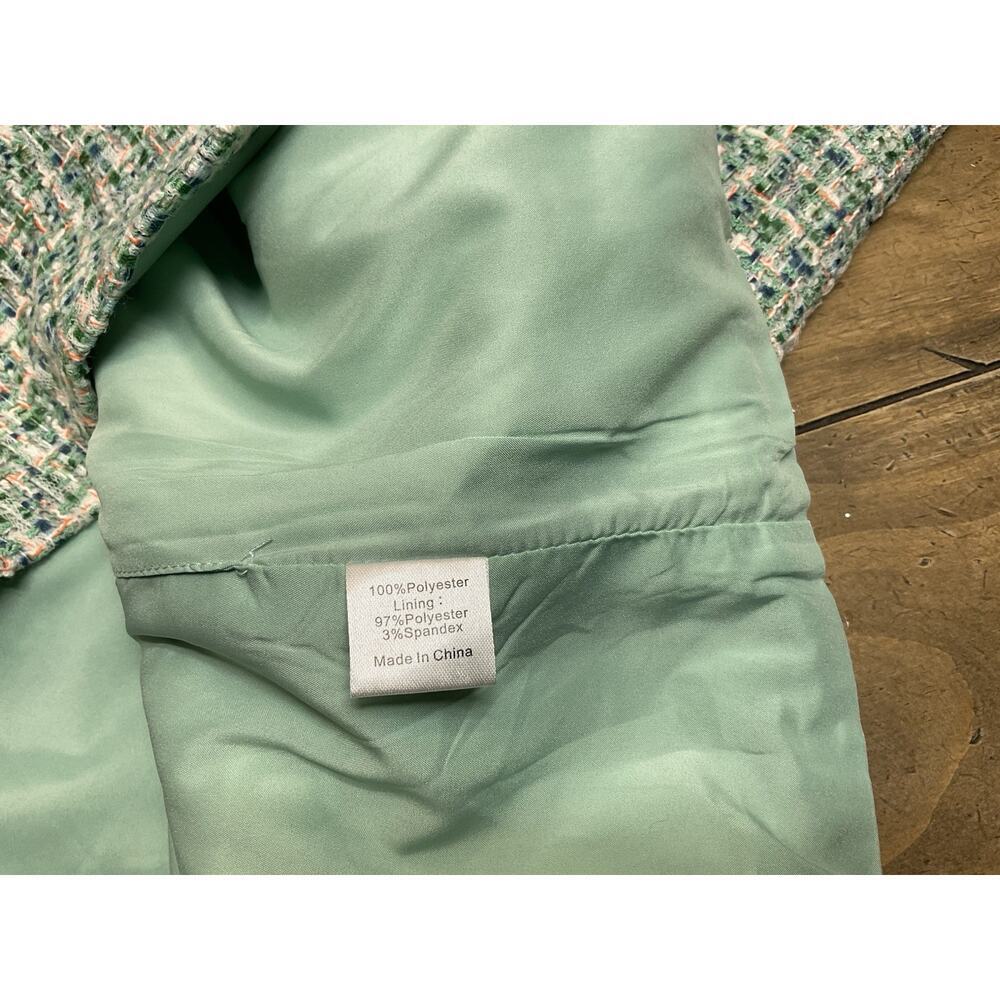 TUCKERNUCK Tweed Jackie Mini Shift Dress Green Textured Size large - Picture 12 of 13